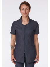 Blouse Médicale Denim, Femme, Fermeture éclair, Camille Lavandie (2617DNM) vue face