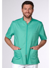 Blouse Médicale Vert d'eau, Homme, Fermeture éclair, Camille Lavandie (2622AQU) vue modele