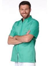 Blouse Médicale Vert d'eau, Homme, Fermeture éclair, Camille Lavandie (2622AQU)