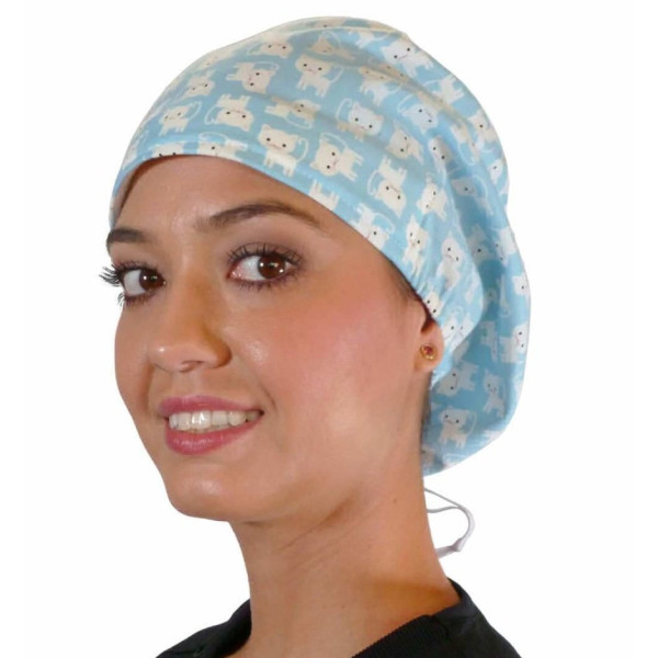 Calot médical Cheveux Mi-Longs "Etoiles sur fond bleu marine" (218-8463)