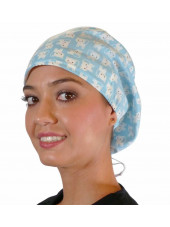 Calot médical Cheveux Mi-Longs "Petits chats" (218-8843) vue face