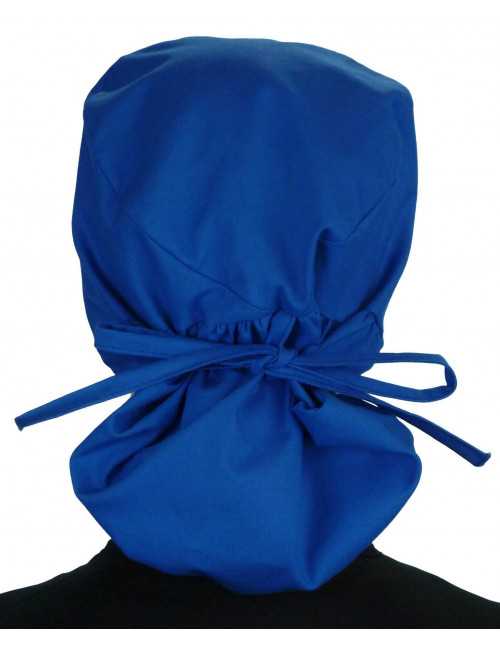 Calot médical Cheveux Longs "Bleu royal" (815-1037) vue attaché