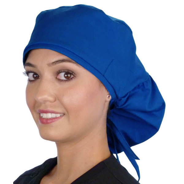 Calot médical Cheveux Longs "Bleu royal" (815-1037) vue face