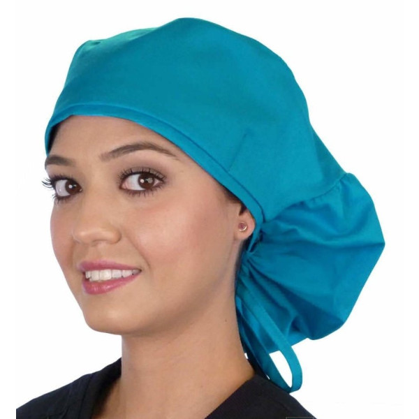 Calot médical Cheveux Longs "Turquoise" (815-1148) vue face