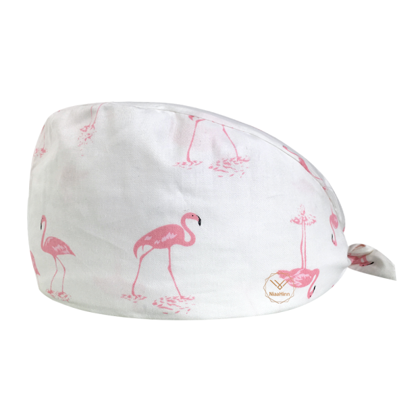 Calot médical "Flamands roses sur fond blanc" (209-12033) Calot médical "Flamands roses sur fond blanc" (209-12033)