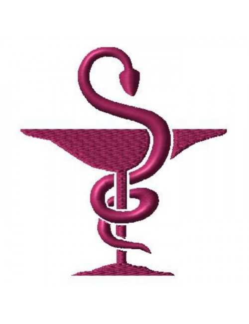 Broderie Logo Caducée