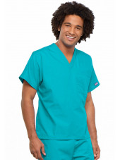 Blouse médicale Homme, 1 poche, Cherokee Workwear Originals (4777) turquoise droite
