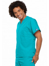 Blouse médicale Homme, 1 poche, Cherokee Workwear Originals (4777) turquoise gauche