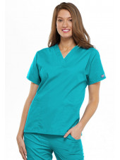 Blouse médicale Femme, 2 poches, Cherokee Workwear Originals (4700) turquoise face