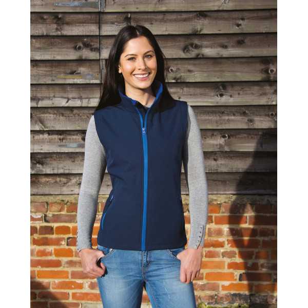 Doudoune Softshell sans manches Femme (R232F) modele bleu marine face