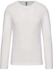 T-shirt col rond manches longues Unisexe (K359) vue produit blanc face