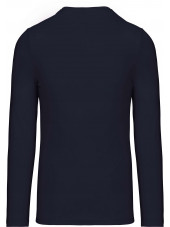 T-shirt col rond manches longues Unisexe (K359) vue produit bleu marine dos