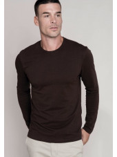 T-shirt col rond manches longues Unisexe (K359) vue modele noir