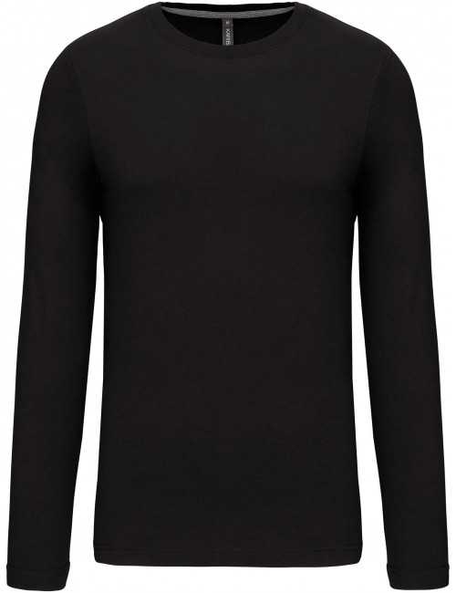 T-shirt col rond manches longues Unisexe (K359) vue modele noir