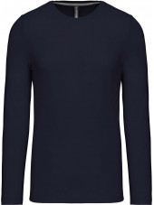 T-shirt col rond manches longues Unisexe (K359) vue produit bleu marine face