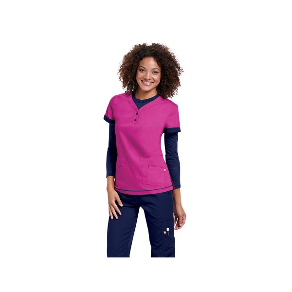 Blouse médicale Femme Malibu, Koi collection Orange (G3100)