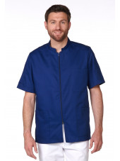 Blusa médica gris, Hombres, cremallera, Camille Lavandie (2622VGR)