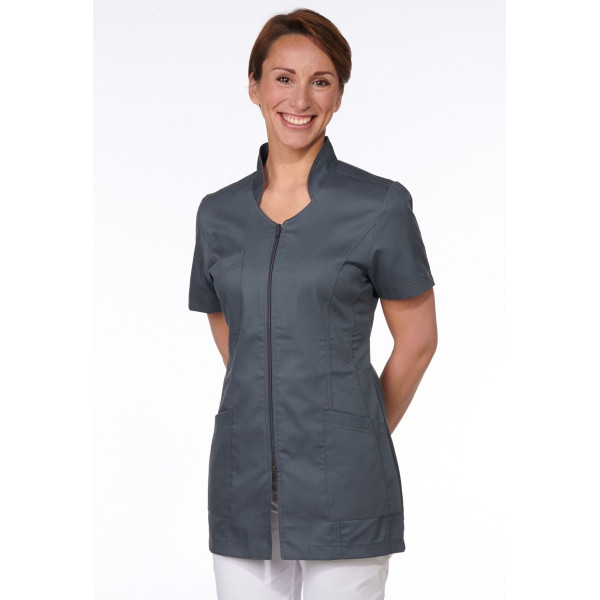 Blouse Médicale Grise, Femme, Fermeture éclair, Camille Lavandie (2617VGR)