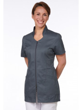 Blouse Médicale Grise, Femme, Fermeture éclair, Camille Lavandie (2617VGR)