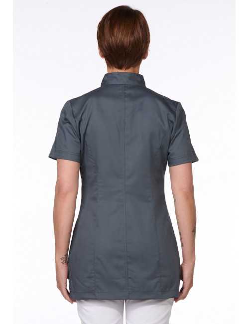 Blouse Médicale Grise, Femme, Fermeture éclair, Camille Lavandie (2617VGR)