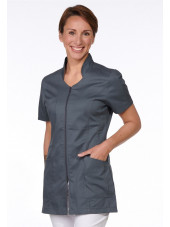 Blouse Médicale Grise, Femme, Fermeture éclair, Camille Lavandie (2617VGR)