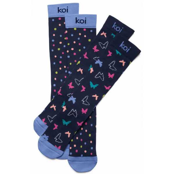 Chaussettes de compression Bleu à motifs (A173-MON) vue paire