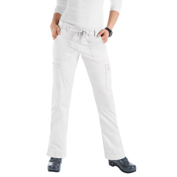 Pantalon médical Femme Koi "Lindsey", collection "Koi Stretch" (710-) blanc face