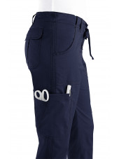 Pantalon médical Femme Koi "Lindsey", collection "Koi Stretch" (710-) bleu marine détail