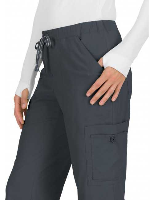 Pantalon médical Femme Koi "Holly", collection "Koi Basics" (731-) gris détail