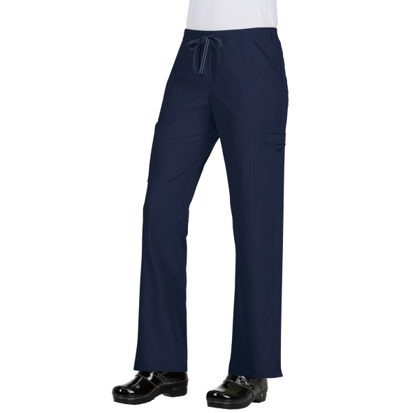 Pantalon médical Femme Koi "Holly", collection "Koi Basics" (731-) bleu marine face