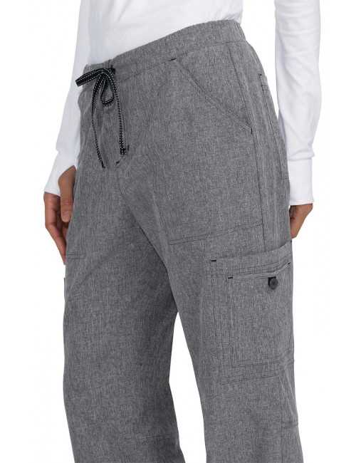 Pantalon médical Femme Koi "Holly", collection "Koi Basics" (731-) gris chiné détail