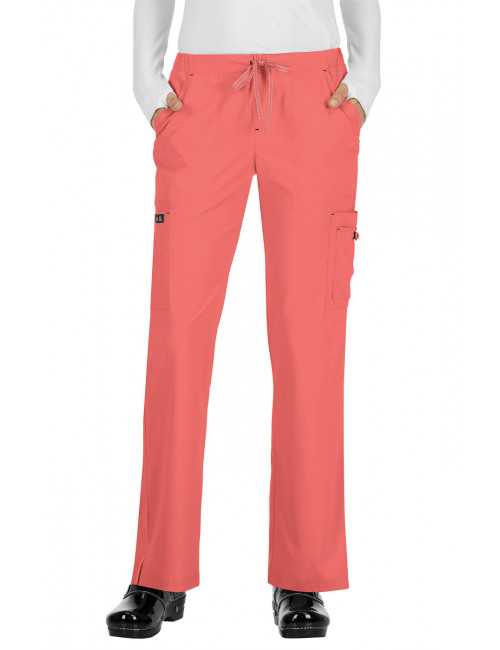 Pantalon médical Femme Koi "Holly", collection "Koi Basics" (731-) corail face