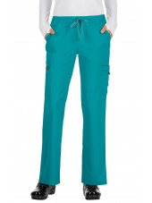 Pantalon médical Femme Koi "Holly", collection "Koi Basics" (731-) turquoise face