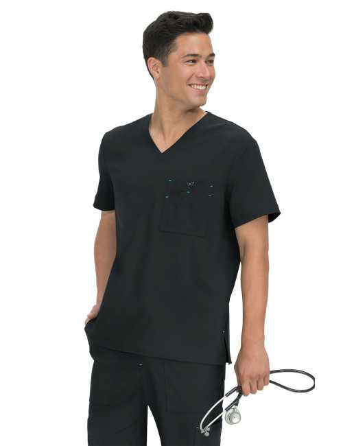 Blouse médicale Homme Koi "Bryan", collection "Koi Basics" (668-) noir vue face