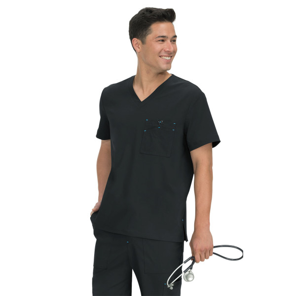 Blouse médicale Homme Koi "Bryan", collection "Koi Basics" (668-) noir vue face