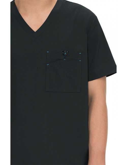 Blouse médicale Homme Koi "Bryan", collection "Koi Basics" (668-) noir vue détail