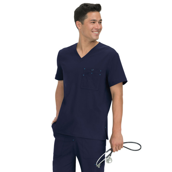 Blouse médicale Homme Koi "Bryan", collection "Koi Basics" (668-) bleu marine vue face