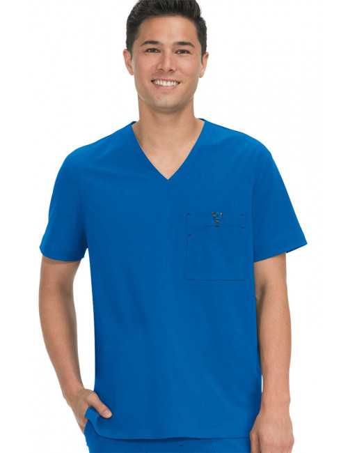 Blouse médicale Homme Koi "Bryan", collection "Koi Basics" (668-) bleu royal vue face