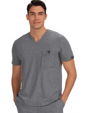 Blouse médicale Homme Koi "Bryan", collection "Koi Basics" (668-) gris chiné vue face
