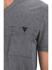 Blouse médicale Homme Koi "Bryan", collection "Koi Basics" (668-) gris chiné vue détail