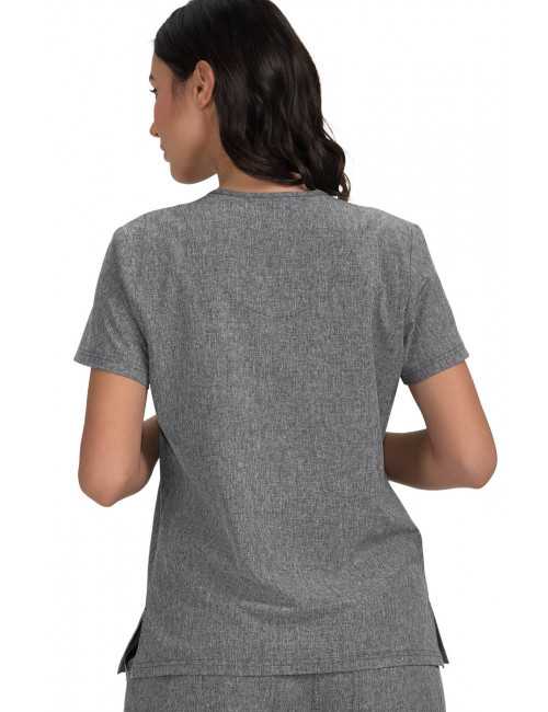 Blouse médicale Femme Koi "Becca", collection "Koi Basics" (373-) gris chiné vue dos