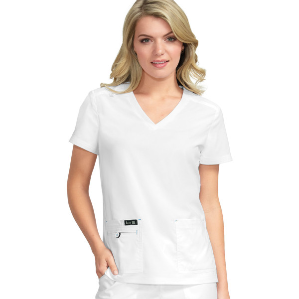 Blouse médicale Femme Koi "Becca", collection "Koi Basics" (373-) blanc vue face