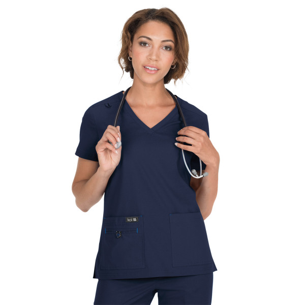 Blouse médicale Femme Koi "Becca", collection "Koi Basics" (373-) bleu marine vue face