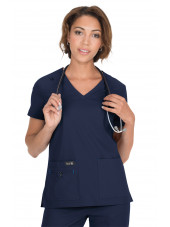 Blouse médicale Femme Koi "Becca", collection "Koi Basics" (373-) bleu marine vue face