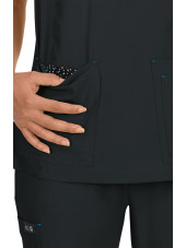 Blouse médicale Femme "Katie" Koi, collection "Koi Basics" (374-) couleur noir vue détail