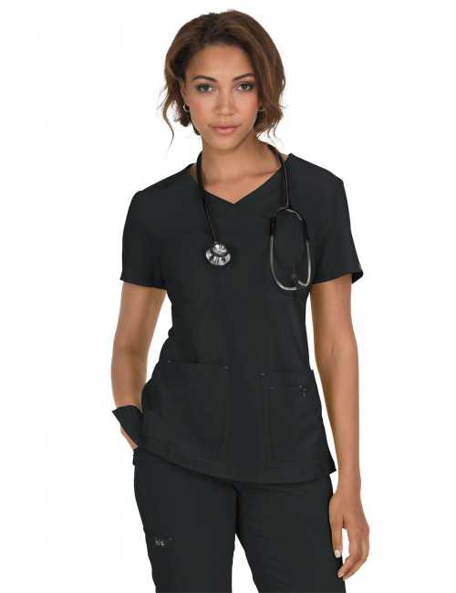 Blouse médicale Femme "Katie" Koi, collection "Koi Basics" (374-) couleur noir vue face