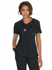 Blouse médicale Femme "Katie" Koi, collection "Koi Basics" (374-) couleur noir vue face