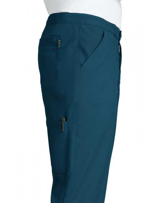 Pantalon médical Homme Koi "Discovery", collection "Koi Lite" (606-) vert caraibe détail