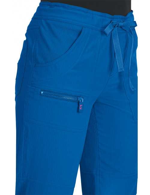 Pantalon médical Femme Koi "Peace", collection "Koi Lite" (721) bleu royal détail
