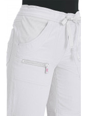 Pantalon médical Femme Koi "Peace", collection "Koi Lite" (721-) blanc détail